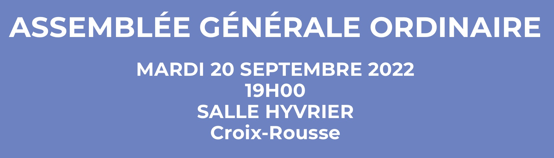 Assemblée Générale Ordinaire du 20 septembre 2022